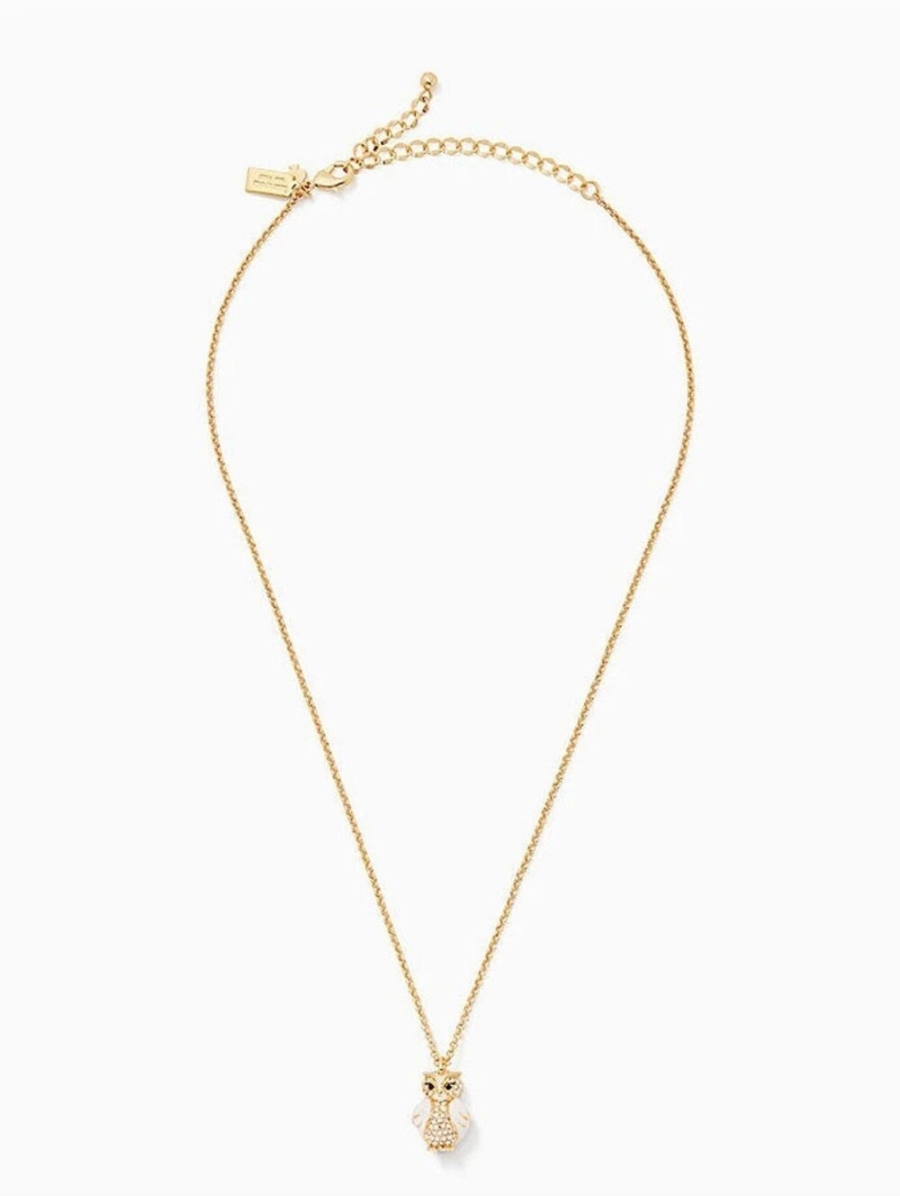Kate Spade "Star Bright" Gold Tone Owl Necklace EUC